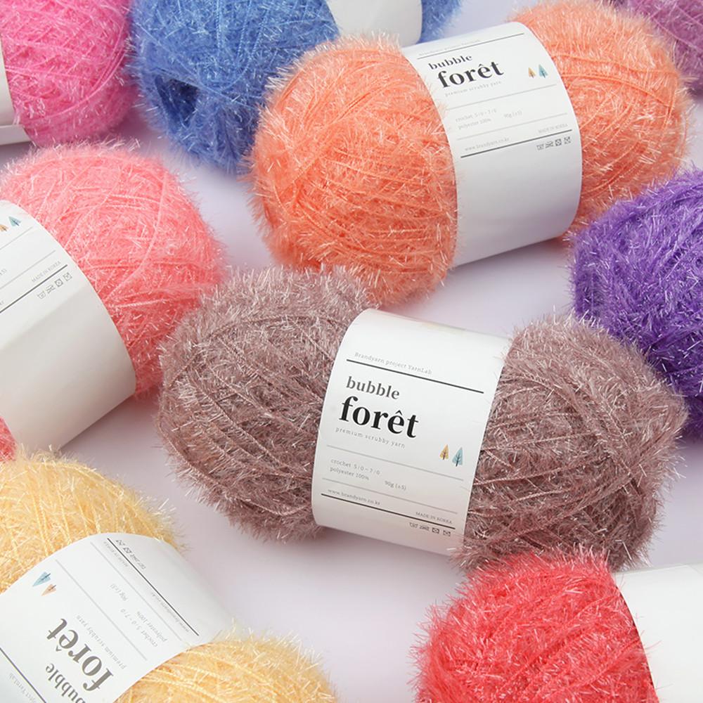 [9+1] 버블포레수세미실(90g) 1볼 대용량 90g 반짝이 친환경 수세미실 뜨개실 털실 아크릴실 코바늘실