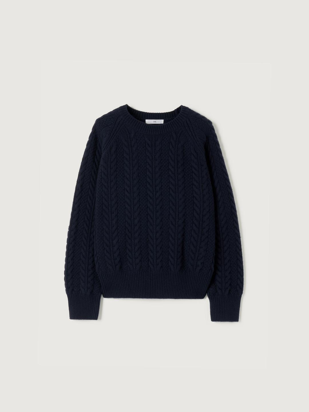Carrie cashmere cable knit - Navy