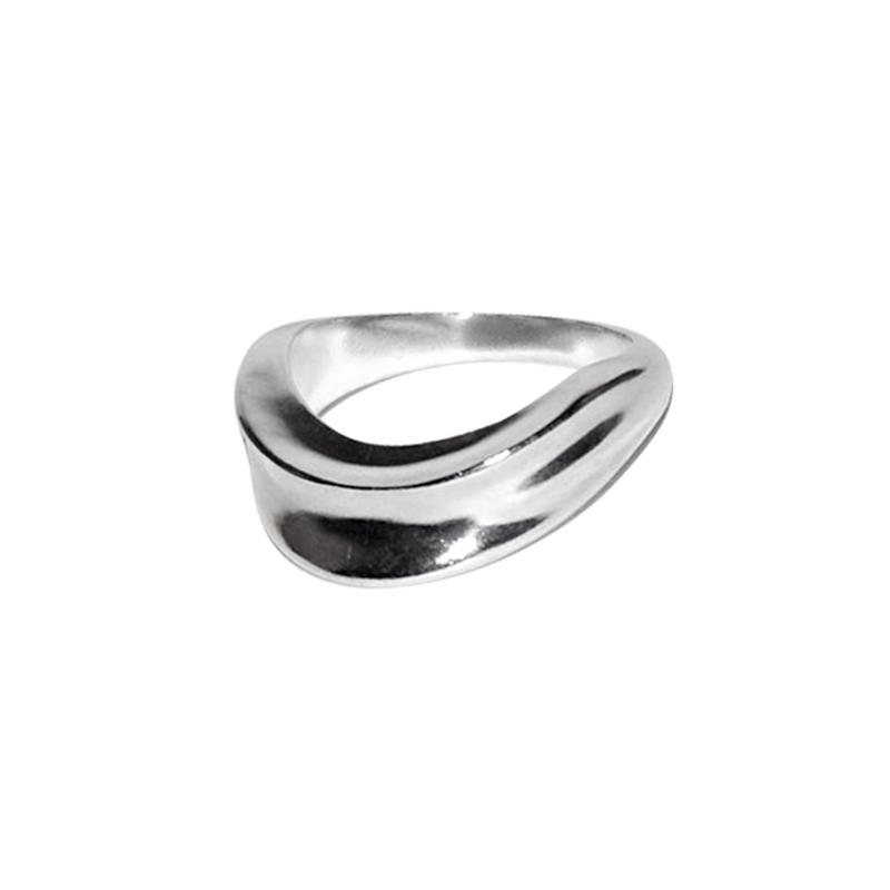 2-LAYERED FOLD RING (GLOSSY-SILVER)