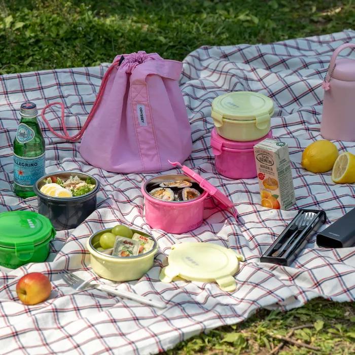 오딧세이 런치박스 풀 세트(런치박스S+M,런치백,도시락수저통)(컬러교차선택)