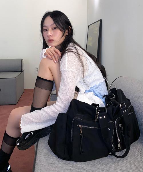 TWO POCKET BOSTON BAG BLACK