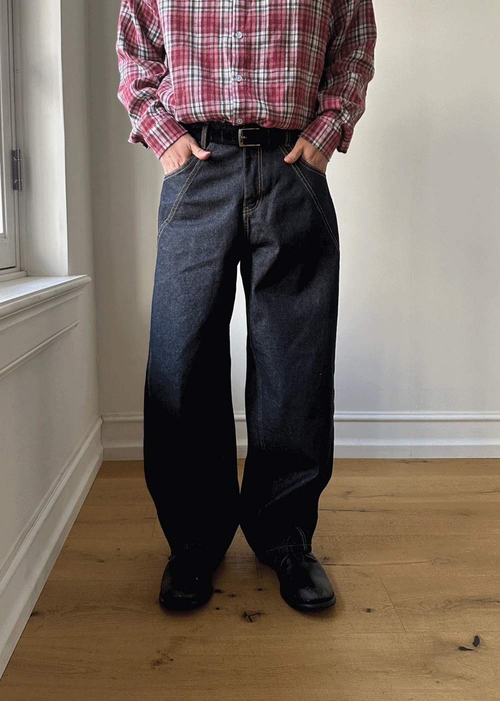 [Non-fade] 논페이드 커브드 생지 데님