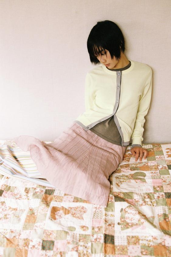 콤비 니트 재킷