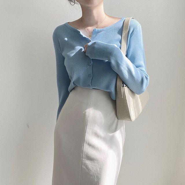 데일리 기본가디건 크롭가디건 니트가디건 4col_무드글램