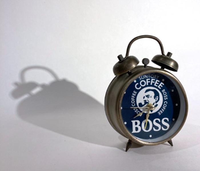 [JAPAN]90s SUNTORY BOSS COFFEE table alarm clcok(탁상시계).