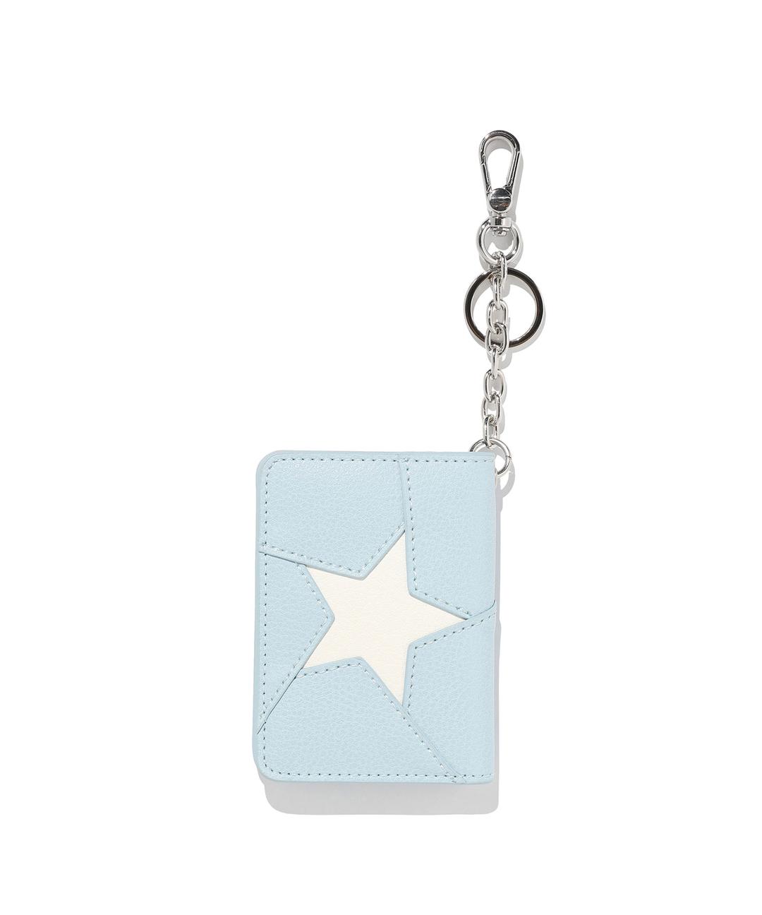 one star card wallet_light blue