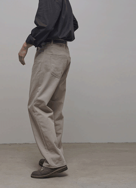 고밀도 코튼 세미와이드 팬츠