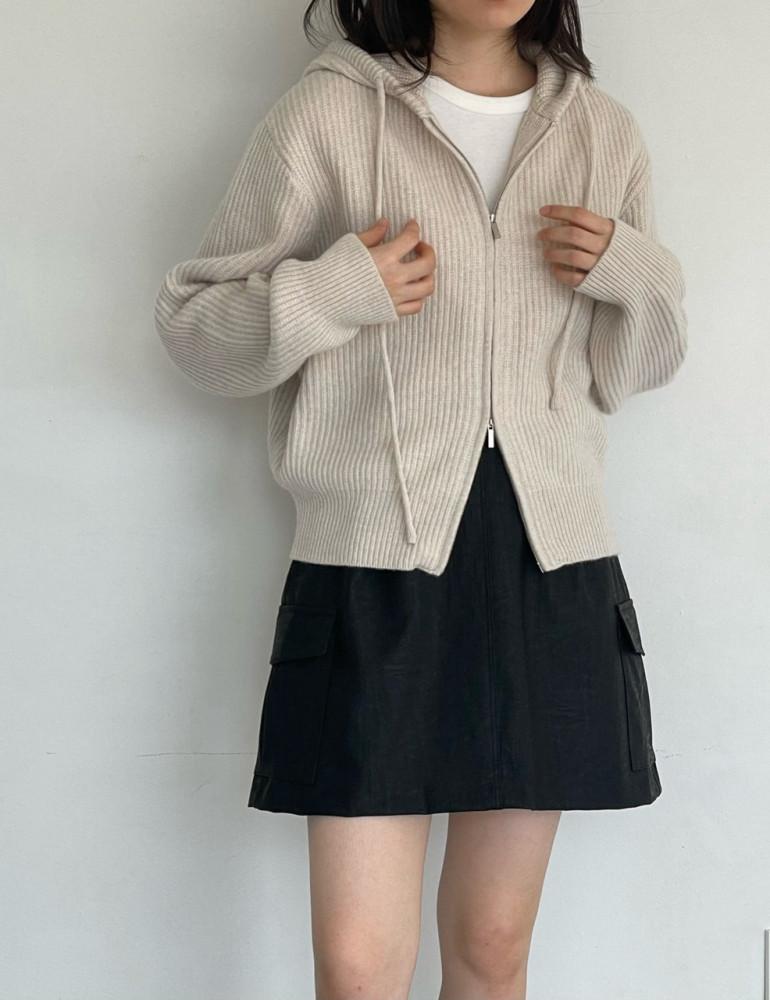 크림반달 에이미그레이스 amygrace 투웨이 후드 집업 니트 3color