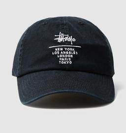 <바로발송>Stussy 스투시 모자 시티 스택 로우 프로 캡 블랙