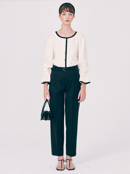 Pocket Detail Slacks -  Black