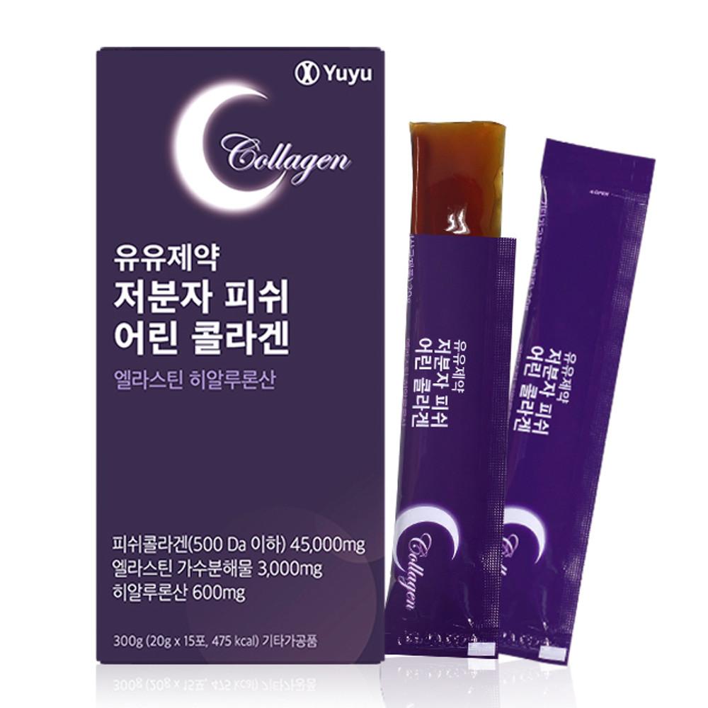 유유제약 저분자 피쉬 어린 콜라겐 엘라스틴 히알루론산 20g X 15포