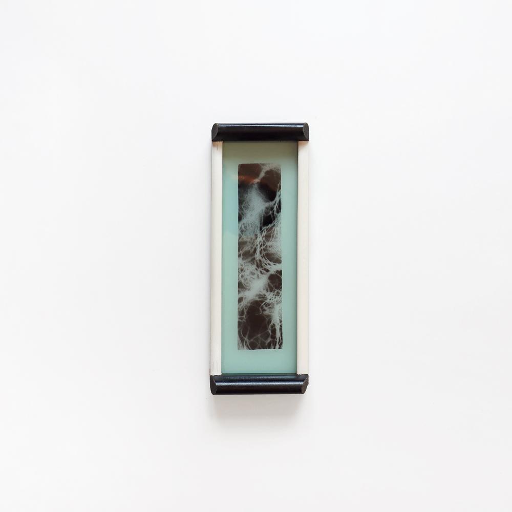 1960s Germany Black glass and wood tray