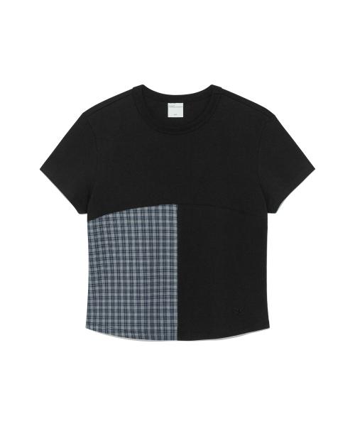 TCM check half curved T (black)