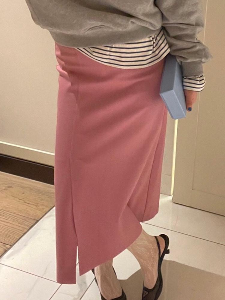 바스켓 네프 슬릿 스커트 (3color) basket 롱치마 트임스커트