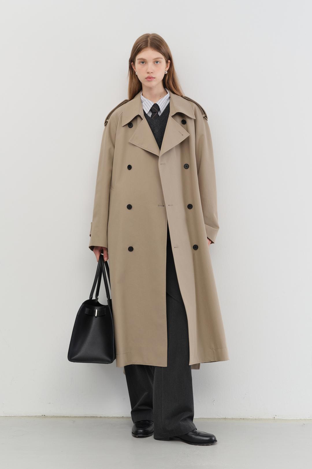 던스트 UNISEX OVERSIZED TRENCH COAT [BEIGE]