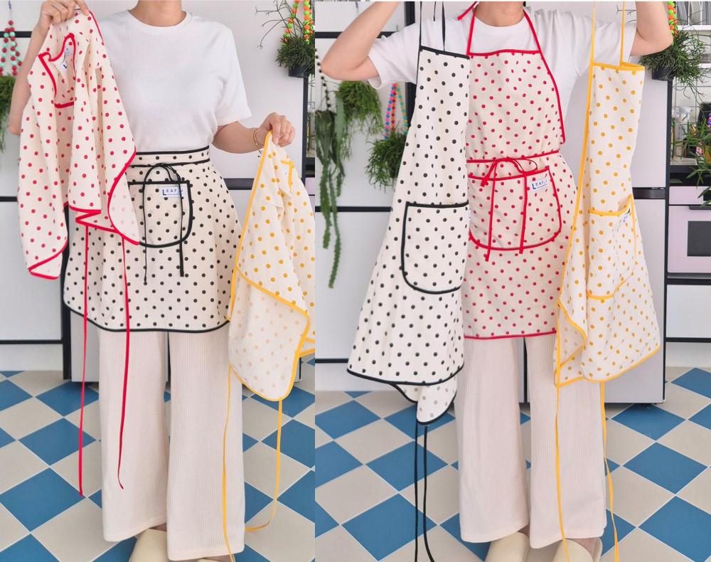 도트 앞치마 (허리형,일반형 )  땡땡이