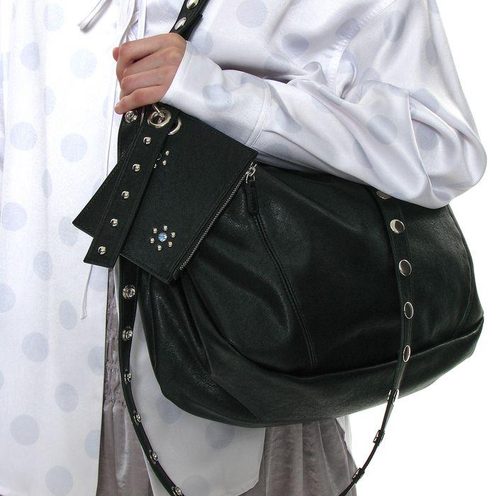 2WAY LEATHER HOBO BAG_BLACK
