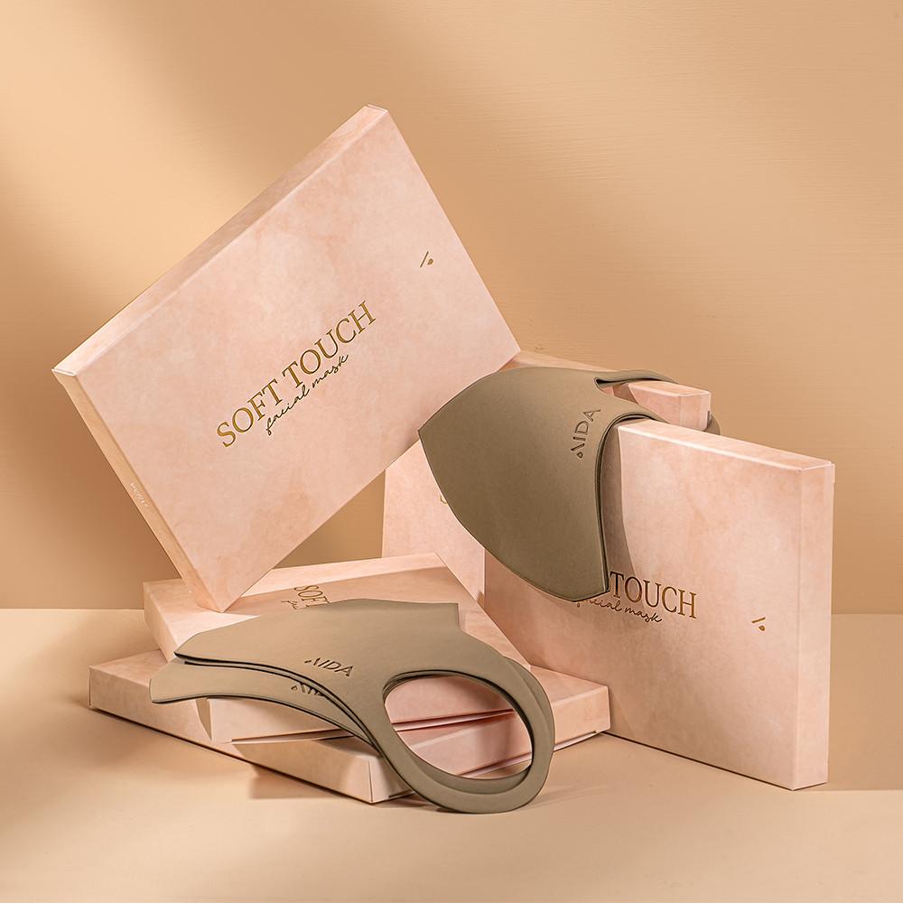 ★사은품 증정★아이다코스메틱 소프트터치 페이셜 패션 컬러2종 저자극 마스크 로맨틱코랄1box(2개입)/브라운1box(3개입)