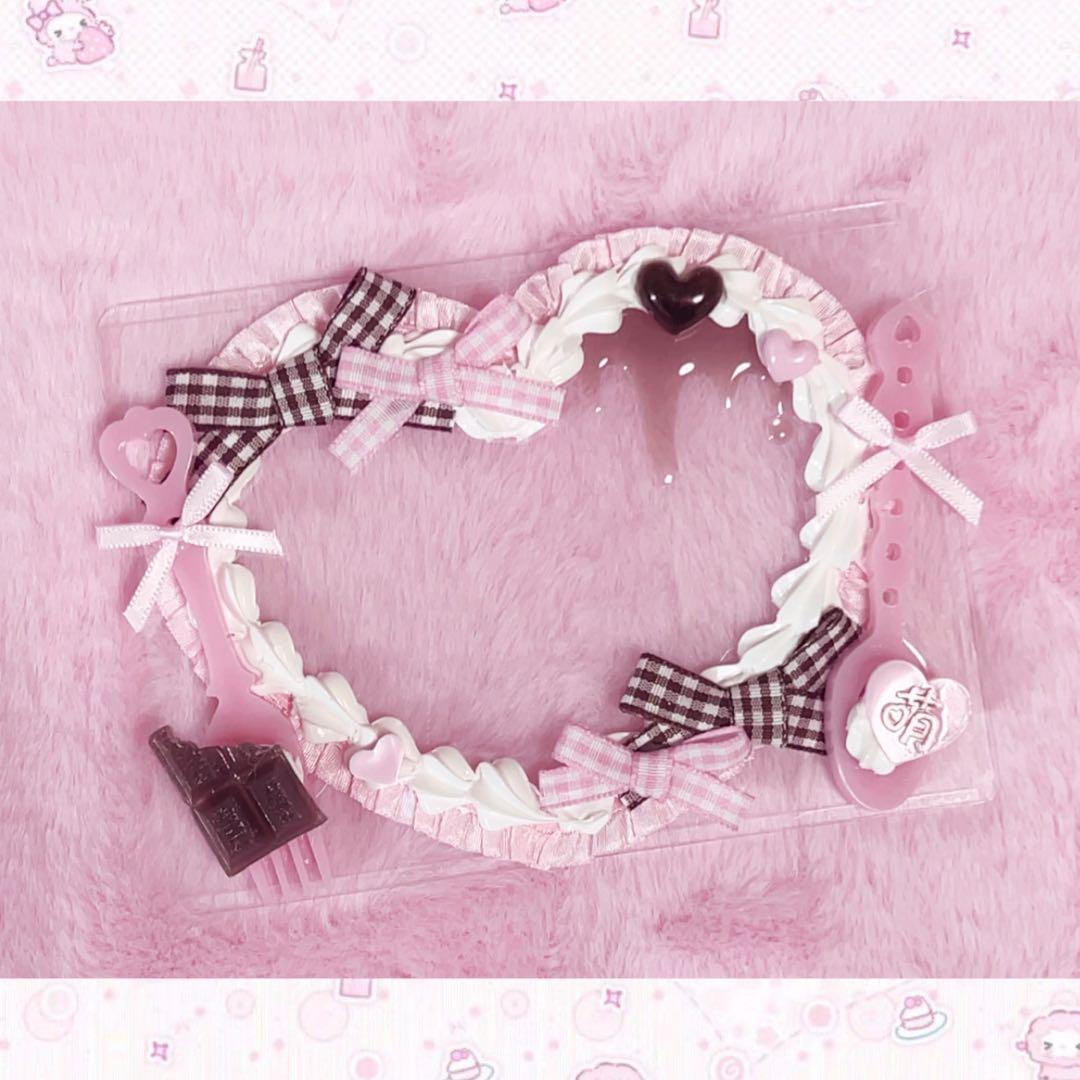 硬質ケース トレカケース ホイップ デコ ピンク リボン 量産型