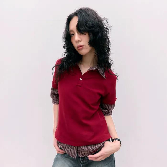 80s LAYERED POLO SHIRTS_RED