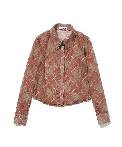 Mesh shirts - burgandy plaid