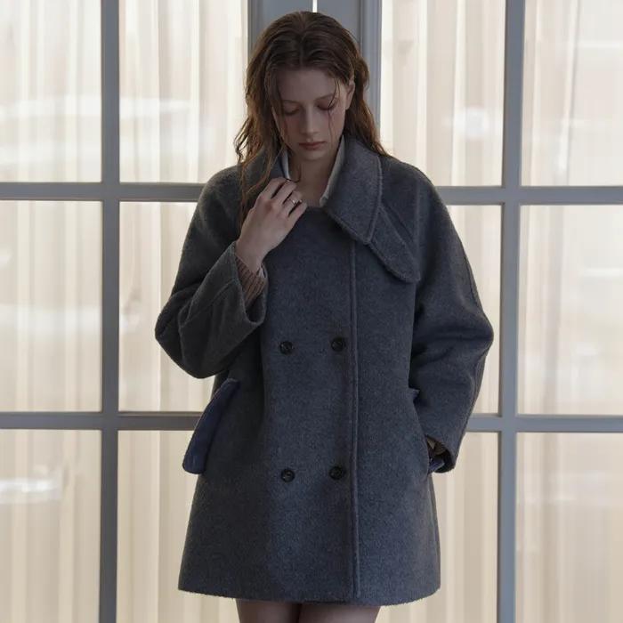 Wool Double Half Coat [Gray]
