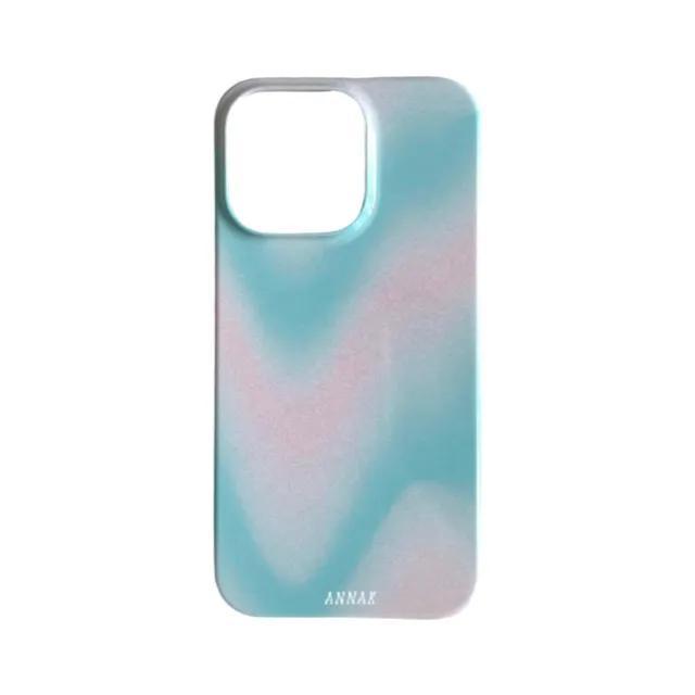 [blue squiggly gradation hard case] 블루 여름 그라데이션 빈티지 폰케이스 아이폰 갤럭시 하드케이스