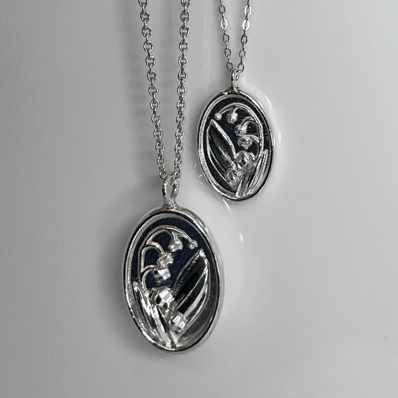 Mini Medal Muguet Necklace