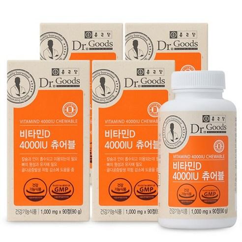 종근당 닥터굿스 비타민D 4000IU 츄어블, 90정, 4개 - 비타민D | 쿠팡