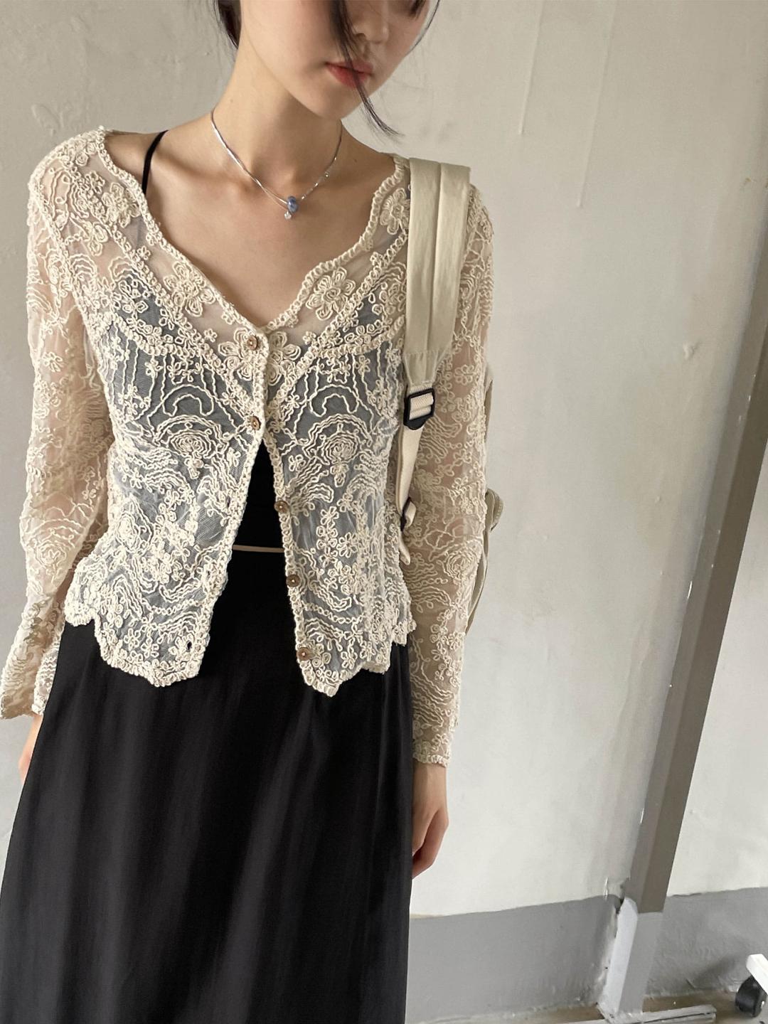 pretzel lace cardigan