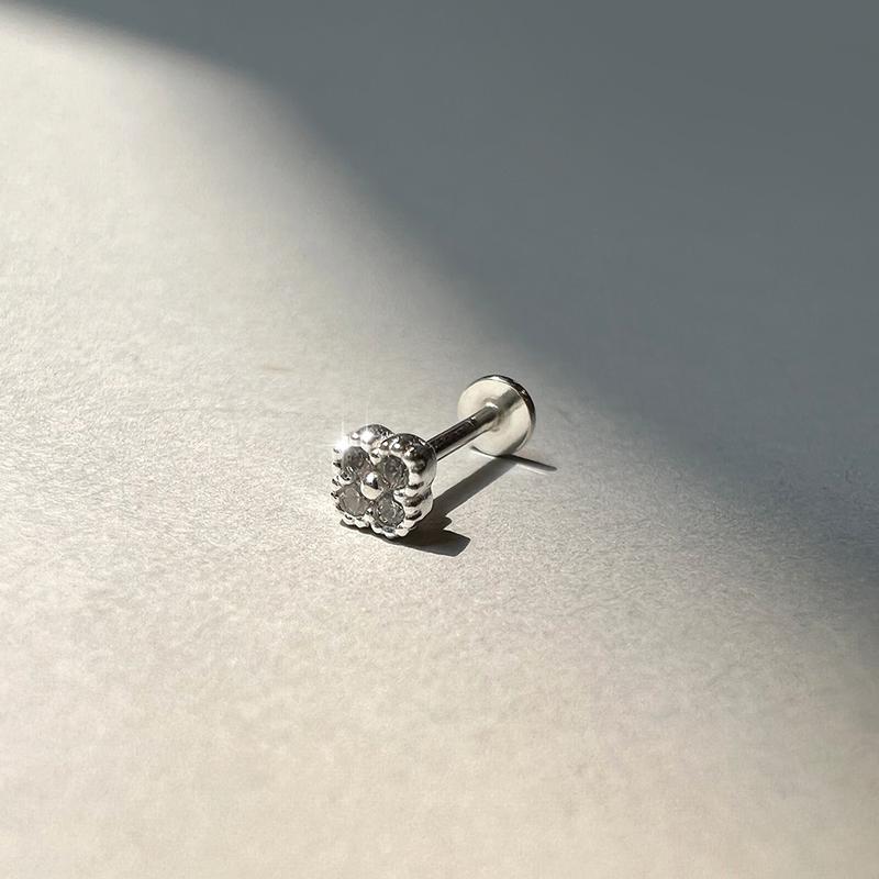 실버 925 큐티 플라워 라블렛 피어싱