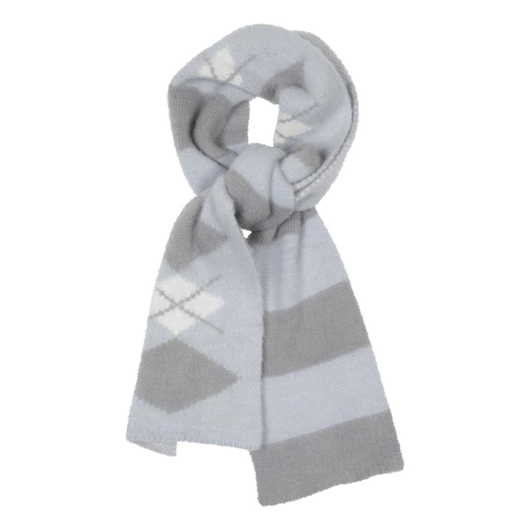 TCM stripe argyle muffler (grey)