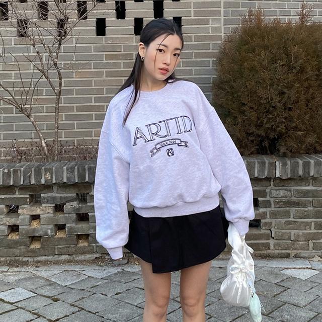 빅로고 포인트 스웨트 셔츠_MELANGE WHITE