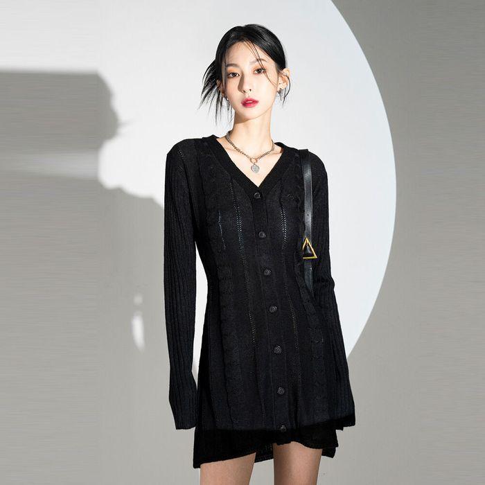 Punching Knit Dress - 2COL