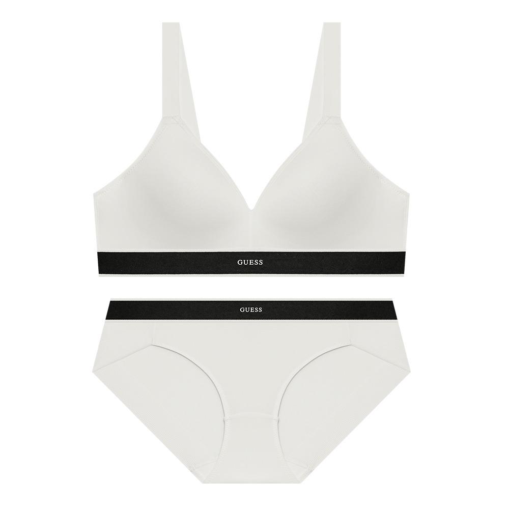 [6Colors] 솔리드 투톤배색 에어로쿨 노와이어 브라 팬티 세트