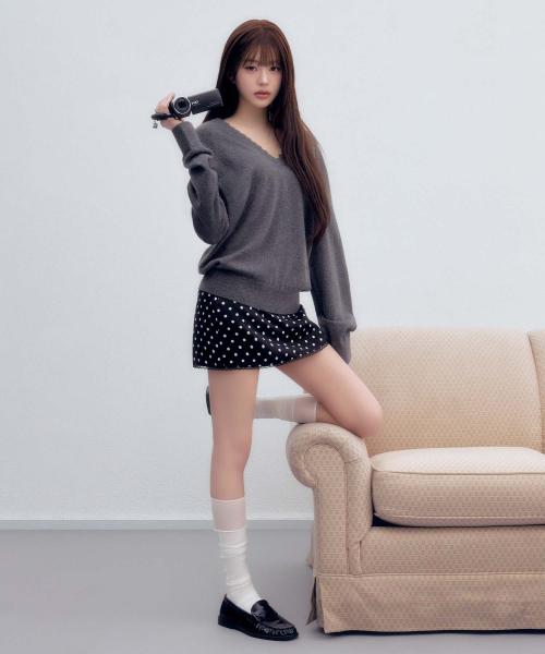 DOT MINI SKIRT BLACK