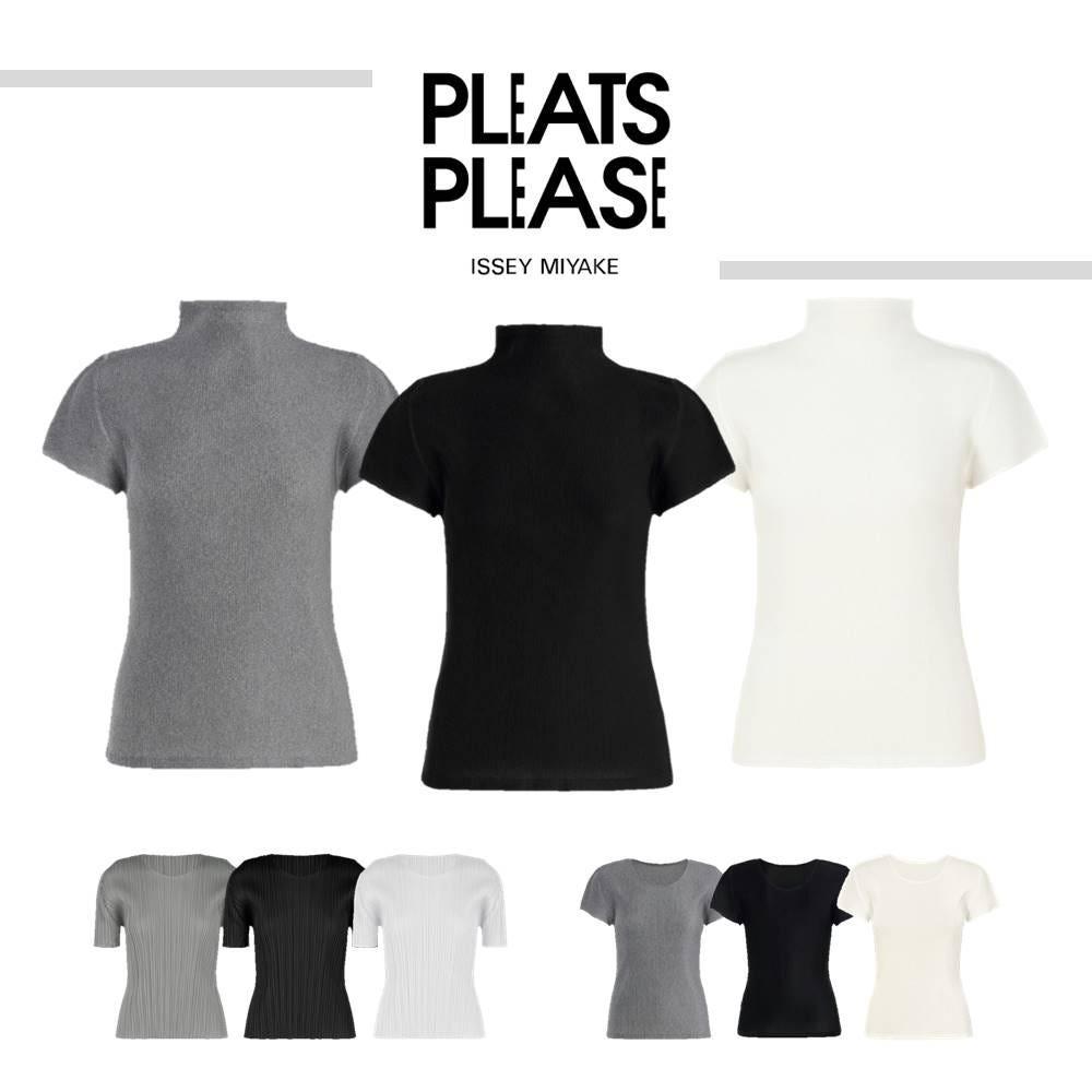 [당일배송] 플리츠플리즈 이세이미야케 베이직 미스트 탑 반목 반팔