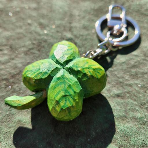 [재미 한 조각] 네잎클로버 나무조각 키링