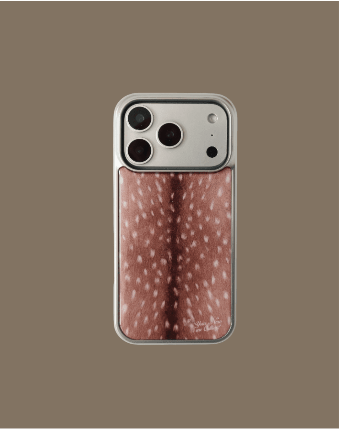 Spotted deer's fur silver epoxy case