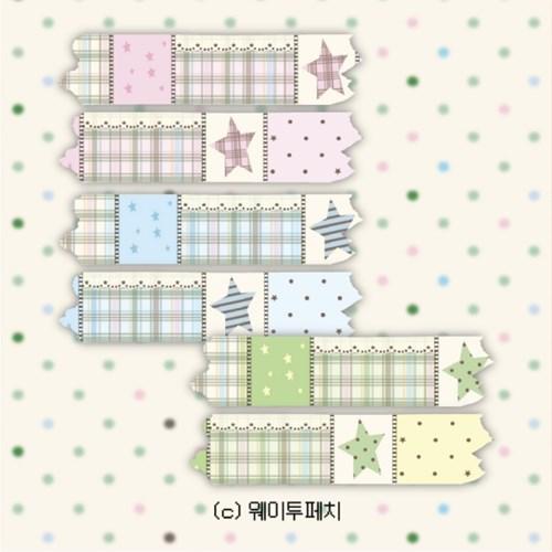 [웨이투페치]썸머리 파스텔 패치워크 마스킹 테이프 (3종 선택)