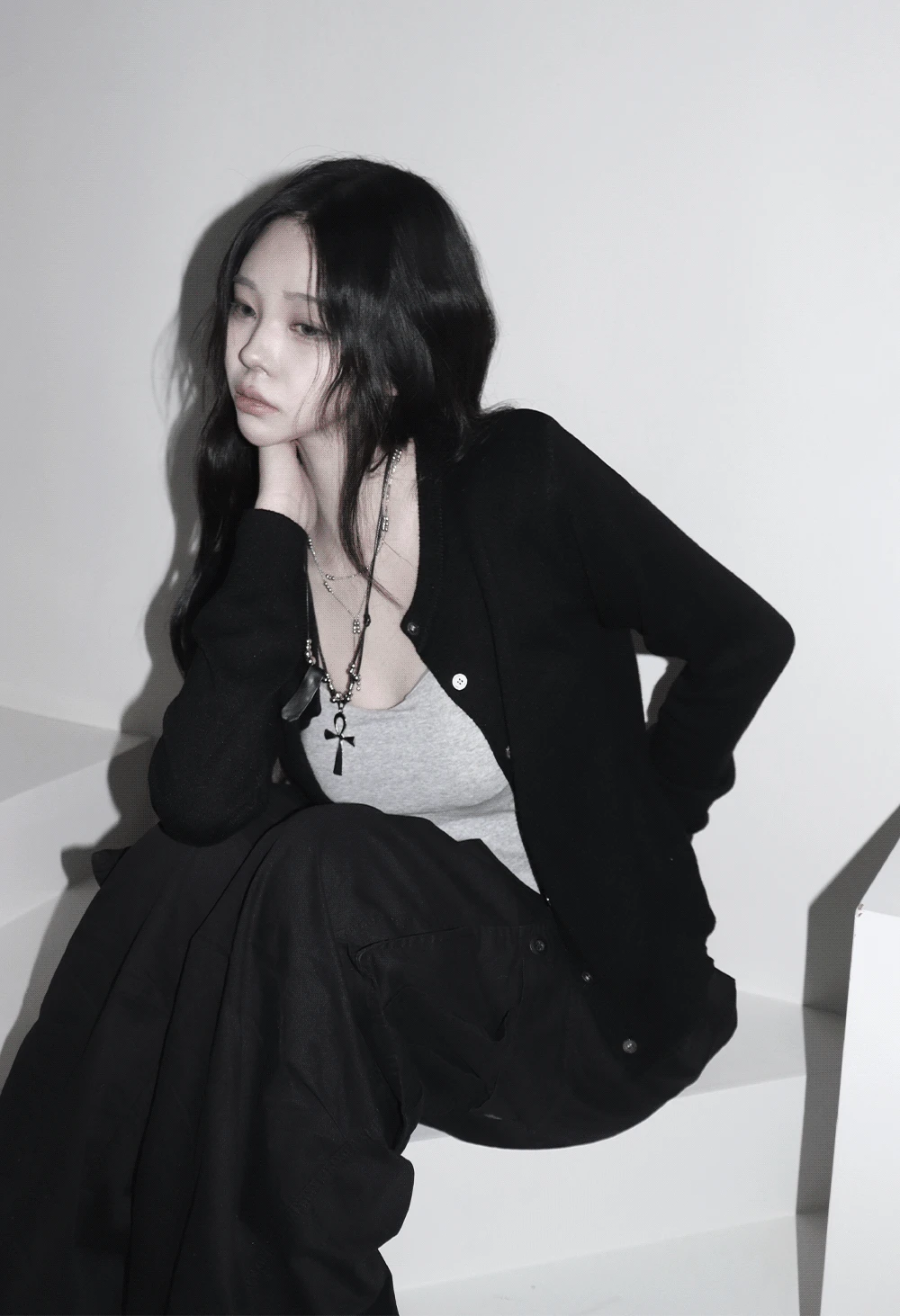 [기획특가] plain layered knit cardigan