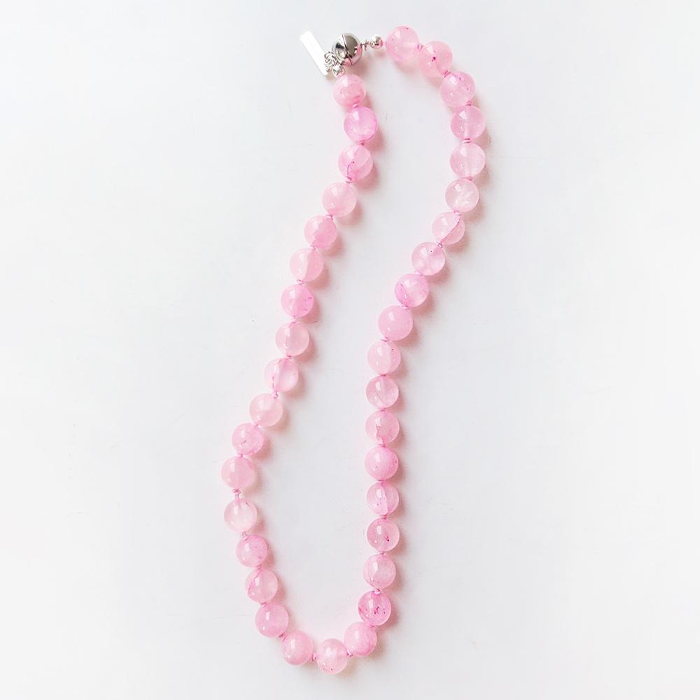 Pink Lemonade Gem Knot Necklace / 10mm