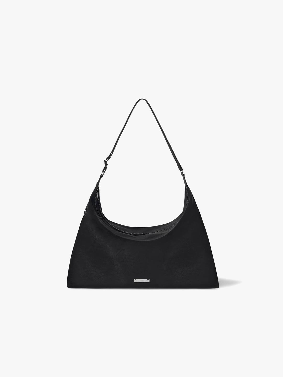 ROOMY HOBO BAG - NUBUCK BLACK