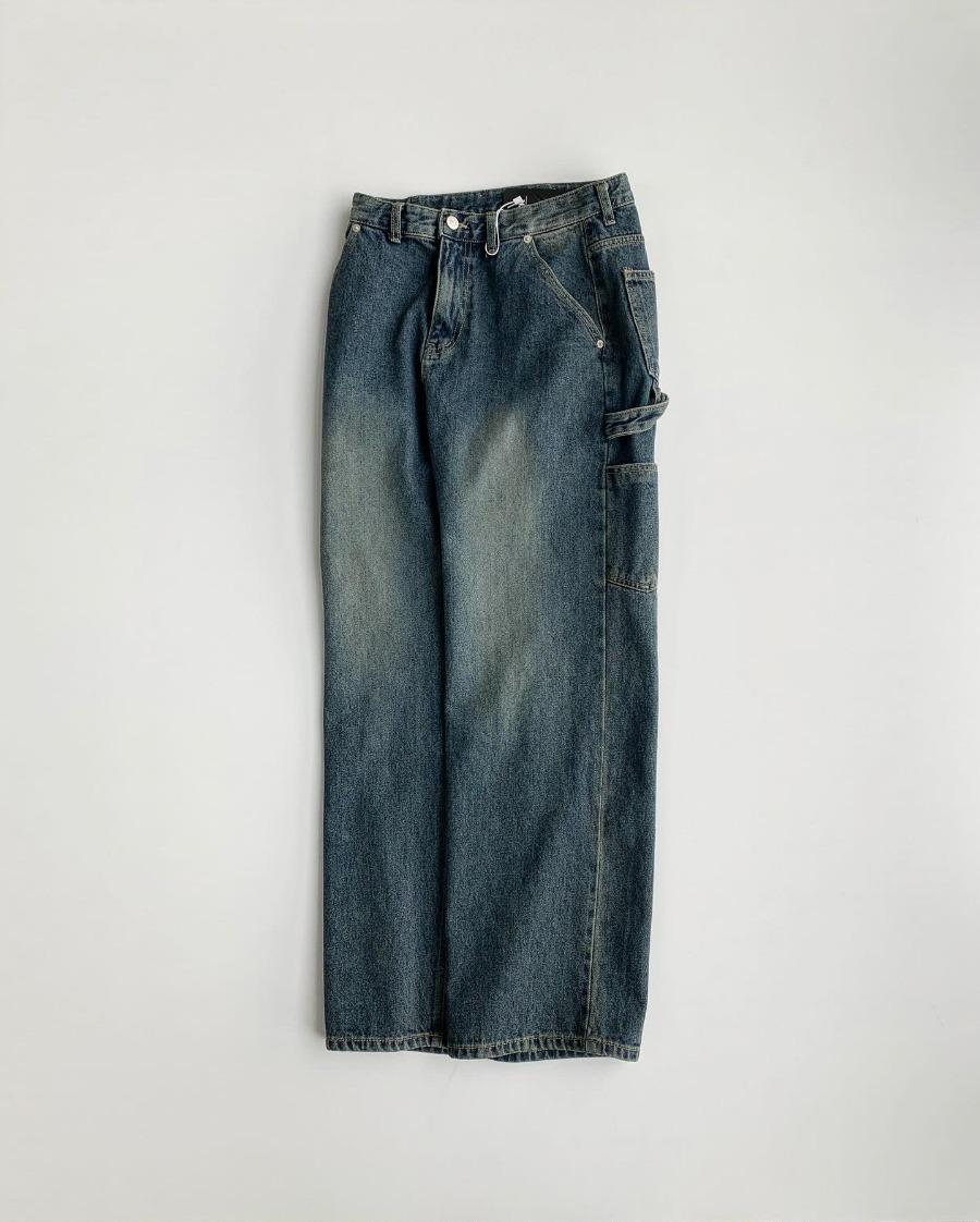 pa y2k washing carpenter wide denim