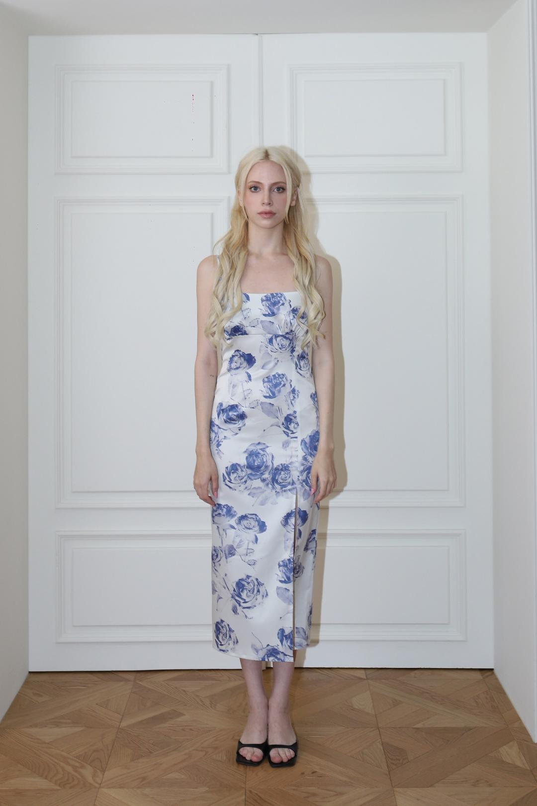 [PREORDER 1-2주 소요]ROSE SLIT DRESS-white