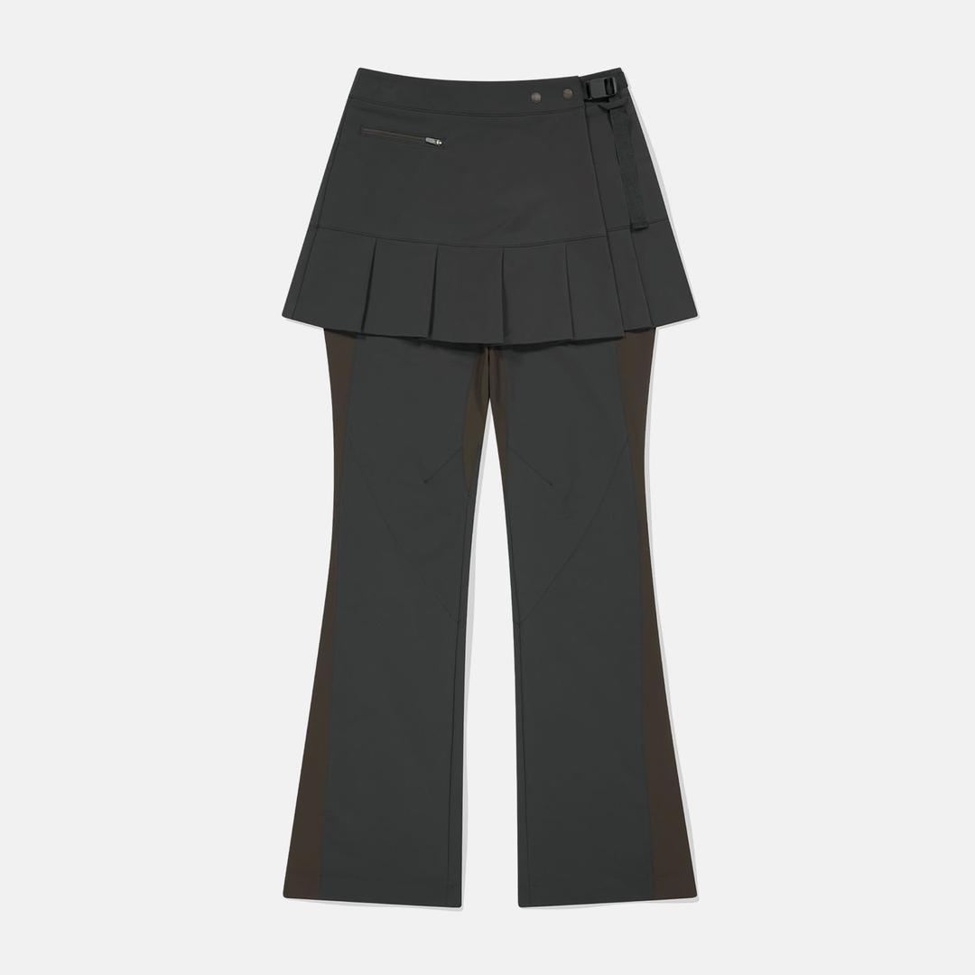 W Layered Skirt Pants Charcoal