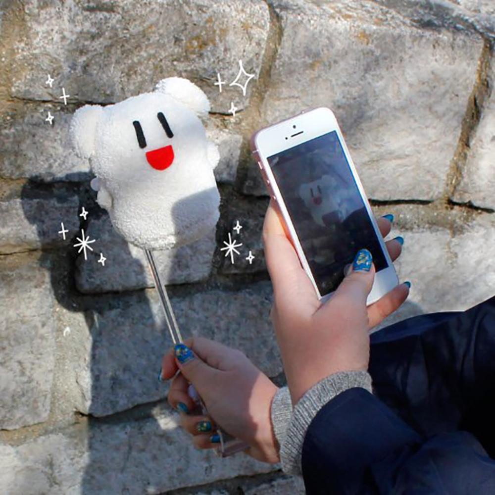 코아데 인형 촬영 스틱 솜 인형셀카봉 솜 인형 거치대