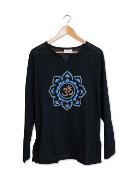 블랙 플라워 옴 긴팔 셔츠