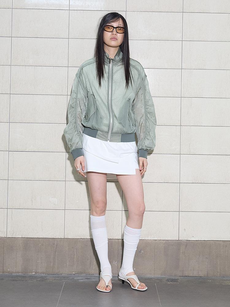 시스루 레이스 리버시블 점퍼 라이트카키 AW6SM26546