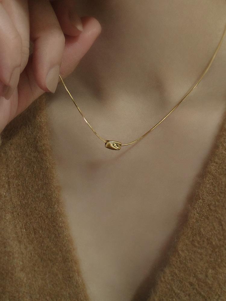 [92.5 silver] Soft square necklace 2colors